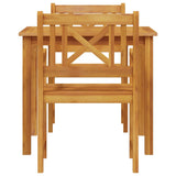 vidaXL Tuin Eettafel Set 3 pcs Bruin Massief acaciahout
