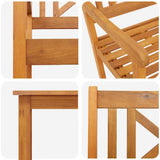 vidaXL Tuin Eettafel Set 3 pcs Bruin Massief acaciahout