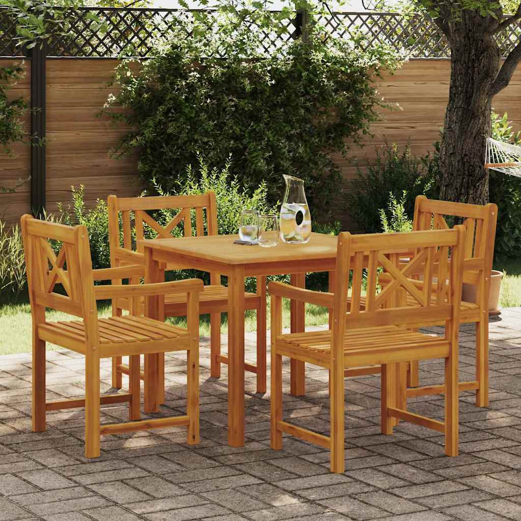 vidaXL Tuin Eettafel Set 3 pcs Bruin Massief acaciahout
