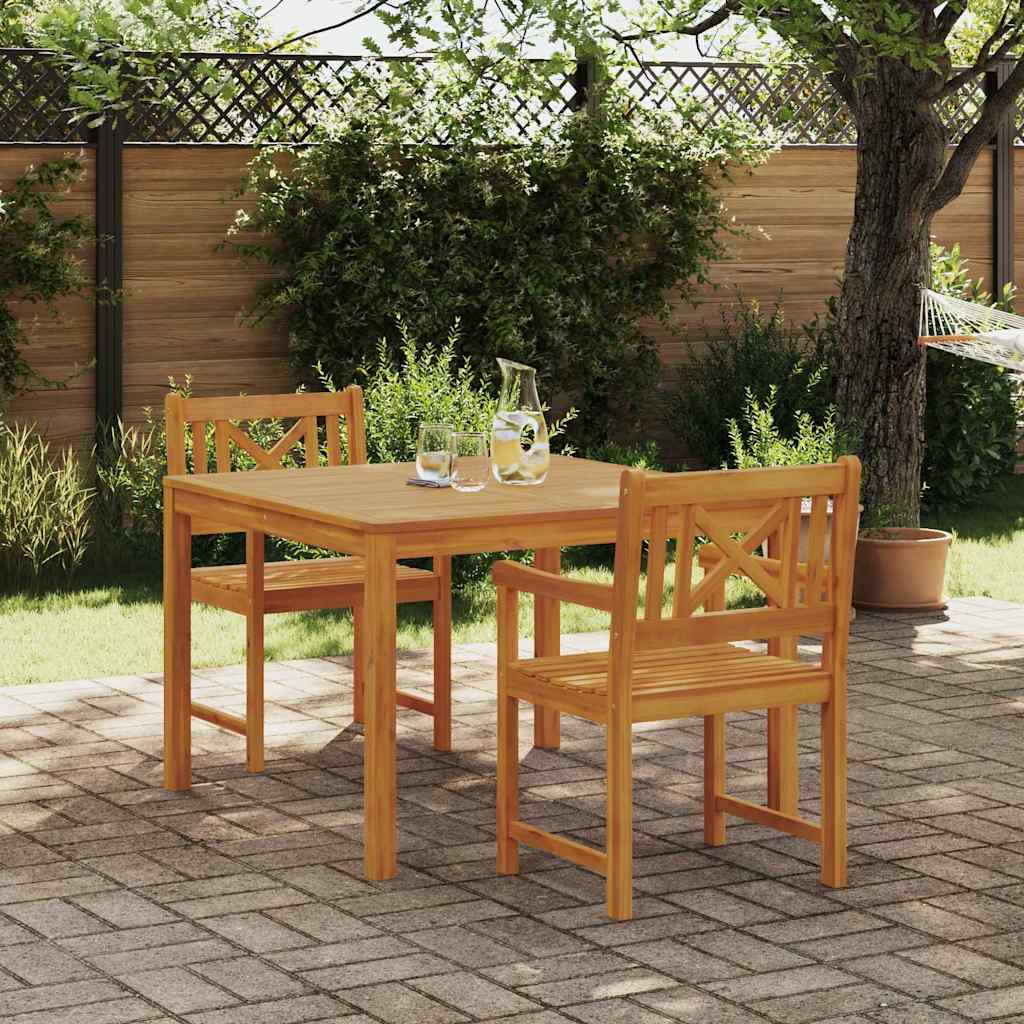 vidaXL Tuin Eettafel Set 3 pcs Bruin Massief acaciahout