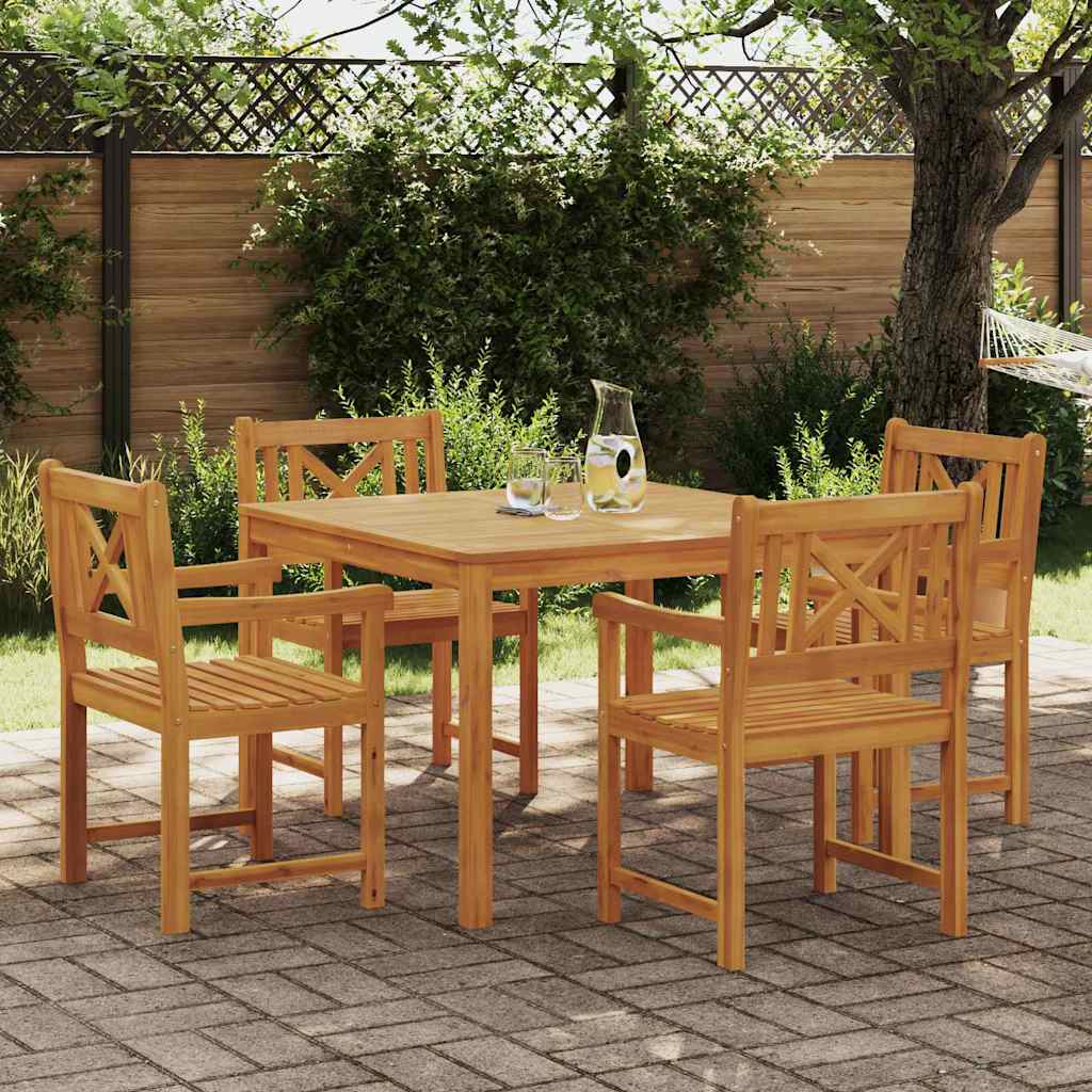 vidaXL Tuin Eettafel Set 3 pcs Bruin Massief acaciahout