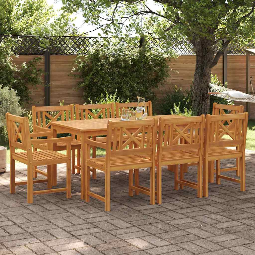 vidaXL Tuin Eettafel Set 7 pcs Bruin Massief Acacia Hout
