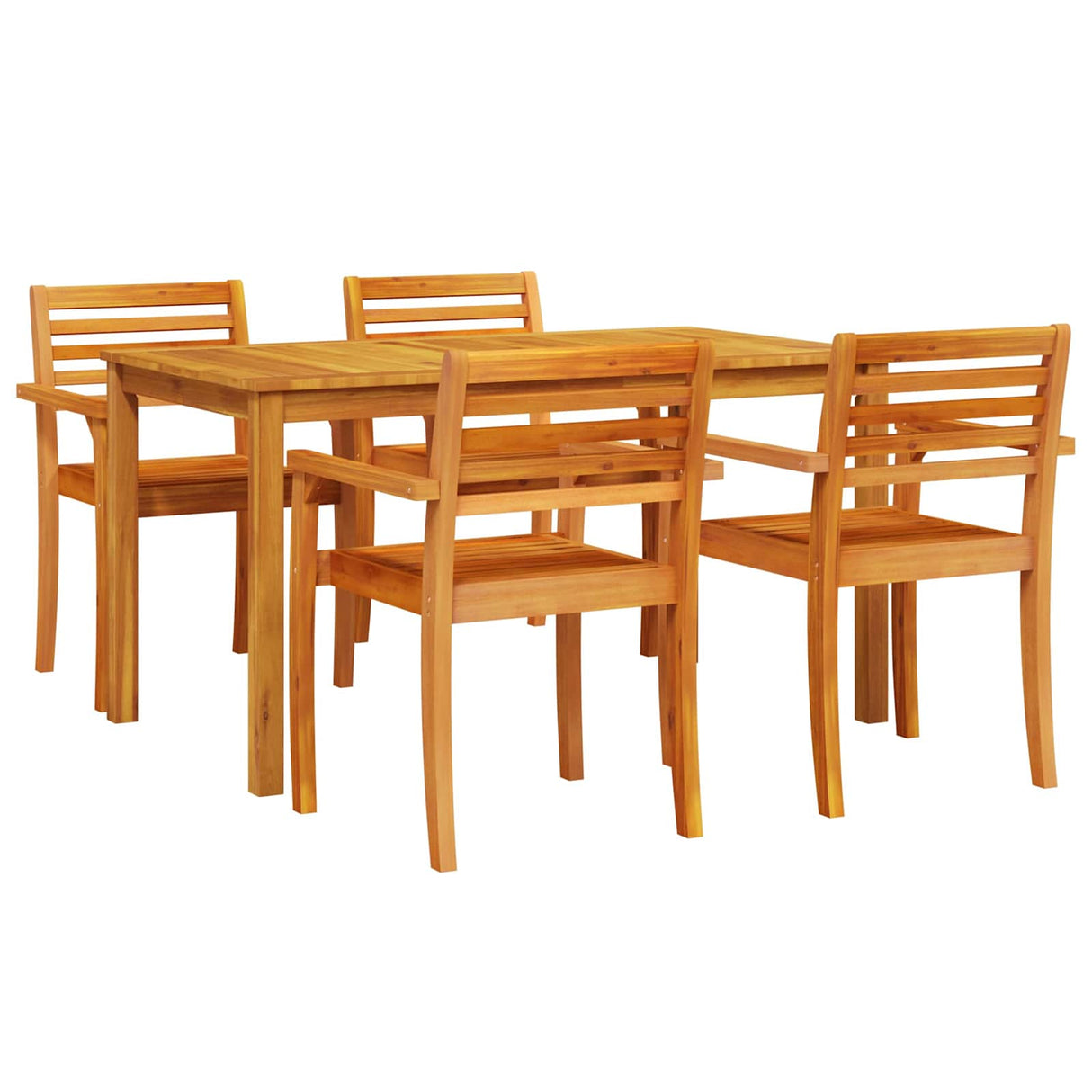 vidaXL Tuin Eettafel Set 5 pcs Bruin Massief Acacia Hout