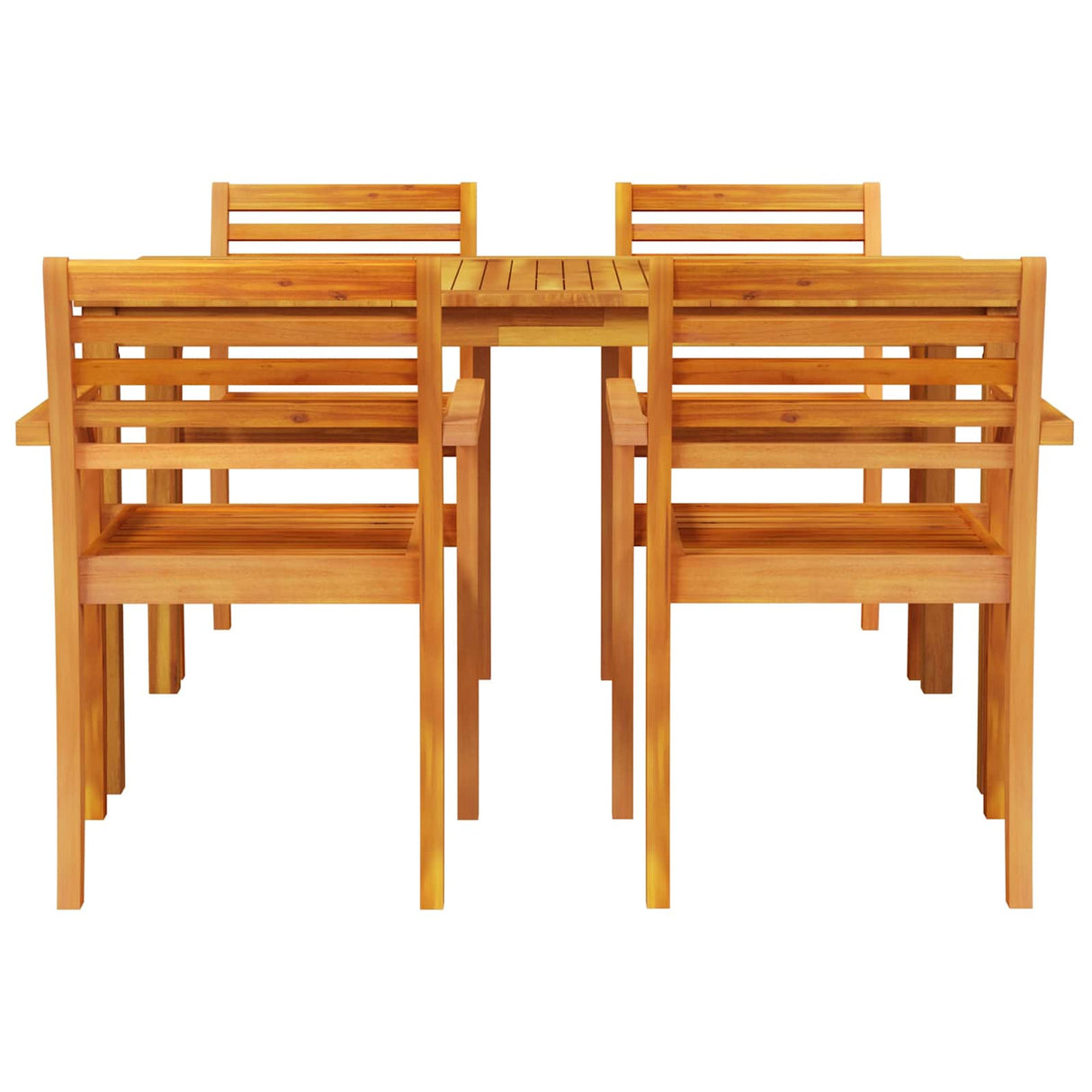 vidaXL Tuin Eettafel Set 5 pcs Bruin Massief Acacia Hout