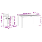 vidaXL Tuin Eettafel Set 5 pcs Bruin Massief Acacia Hout