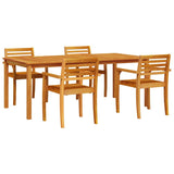 vidaXL Tuin Eettafel Set 7 pcs Bruin Massief Acacia Hout