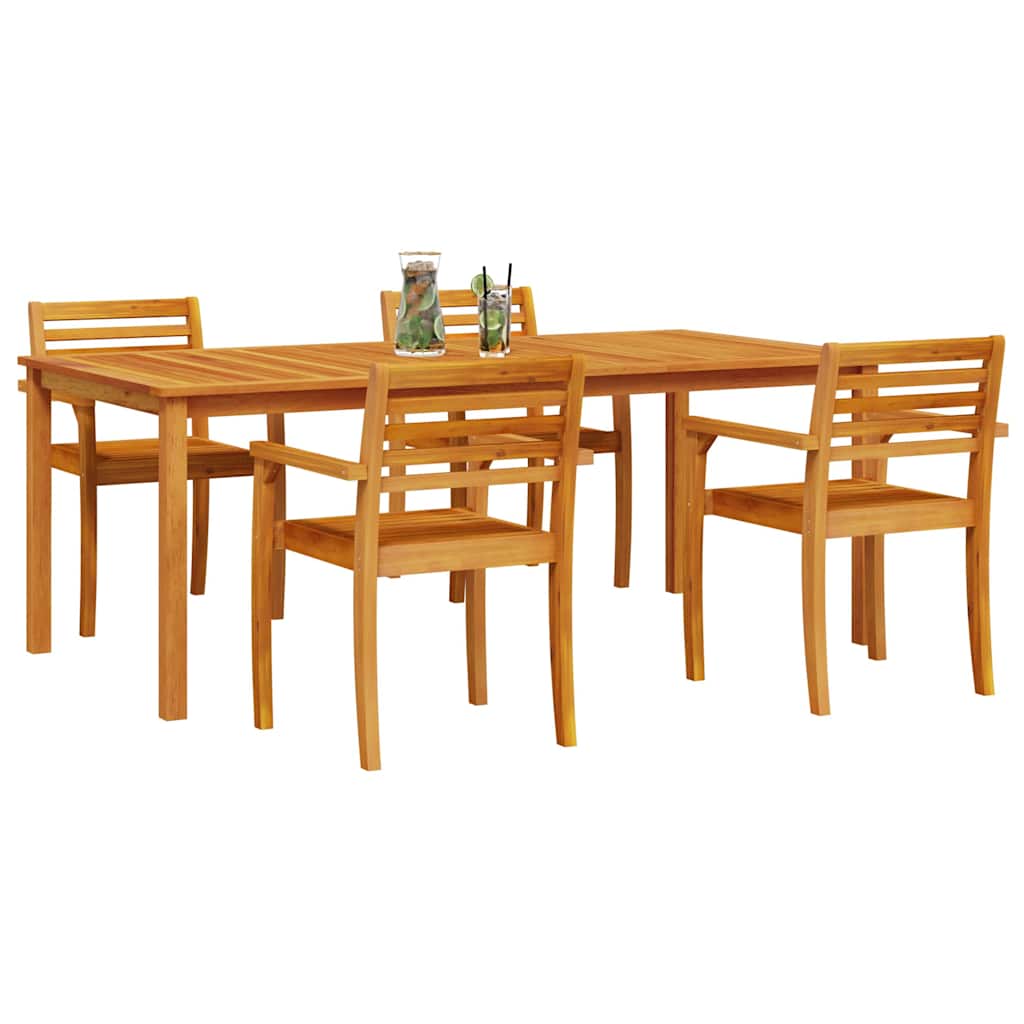 vidaXL Tuin Eettafel Set 7 pcs Bruin Massief Acacia Hout