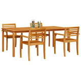 vidaXL Tuin Eettafel Set 7 pcs Bruin Massief Acacia Hout