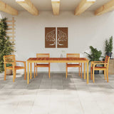 vidaXL Tuin Eettafel Set 7 pcs Bruin Massief Acacia Hout