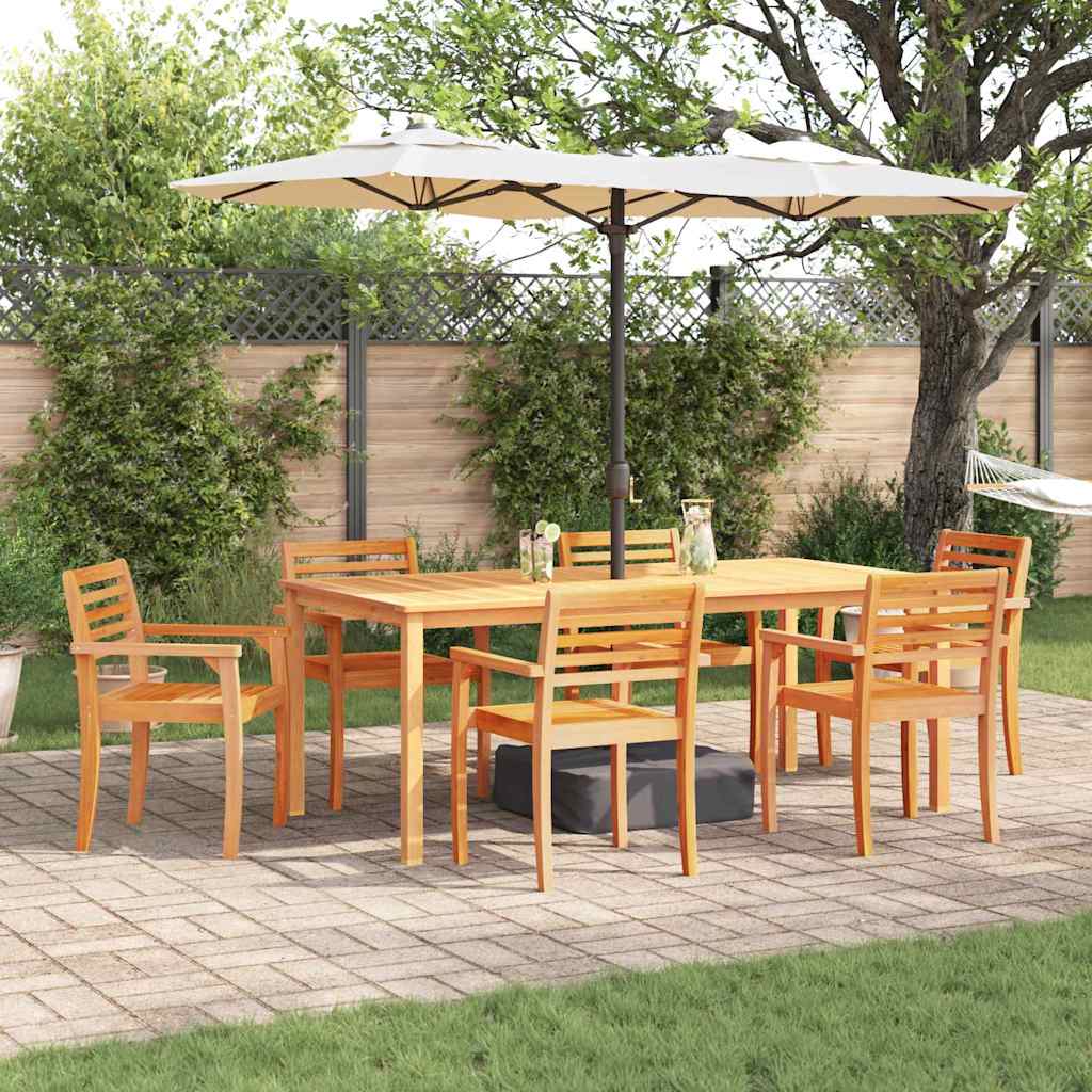 vidaXL Tuin Eettafel Set 7 pcs Bruin Massief Acacia Hout