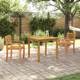 vidaXL 3-Piece Garden Dining Set Brown Solid Acacia Wood