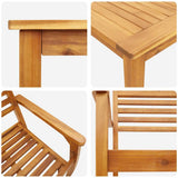 vidaXL 3-Piece Garden Dining Set Brown Solid Acacia Wood