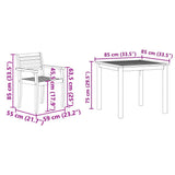 vidaXL 3-Piece Garden Dining Set Brown Solid Acacia Wood