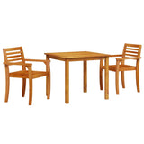 vidaXL 3-Piece Garden Dining Set Brown Solid Acacia Wood