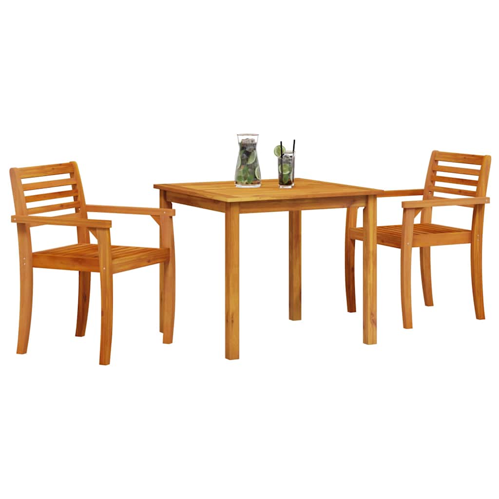 vidaXL 3-Piece Garden Dining Set Brown Solid Acacia Wood