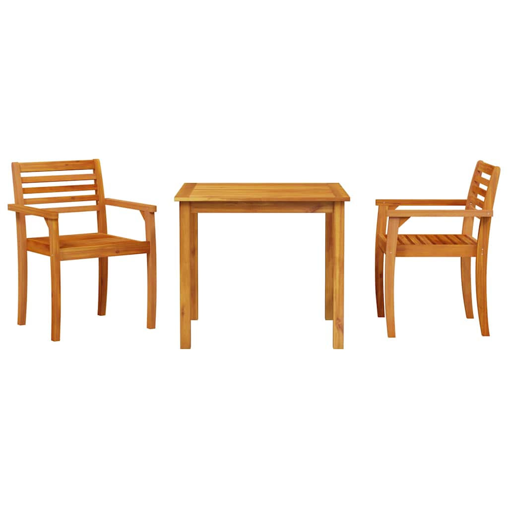 vidaXL 3-Piece Garden Dining Set Brown Solid Acacia Wood