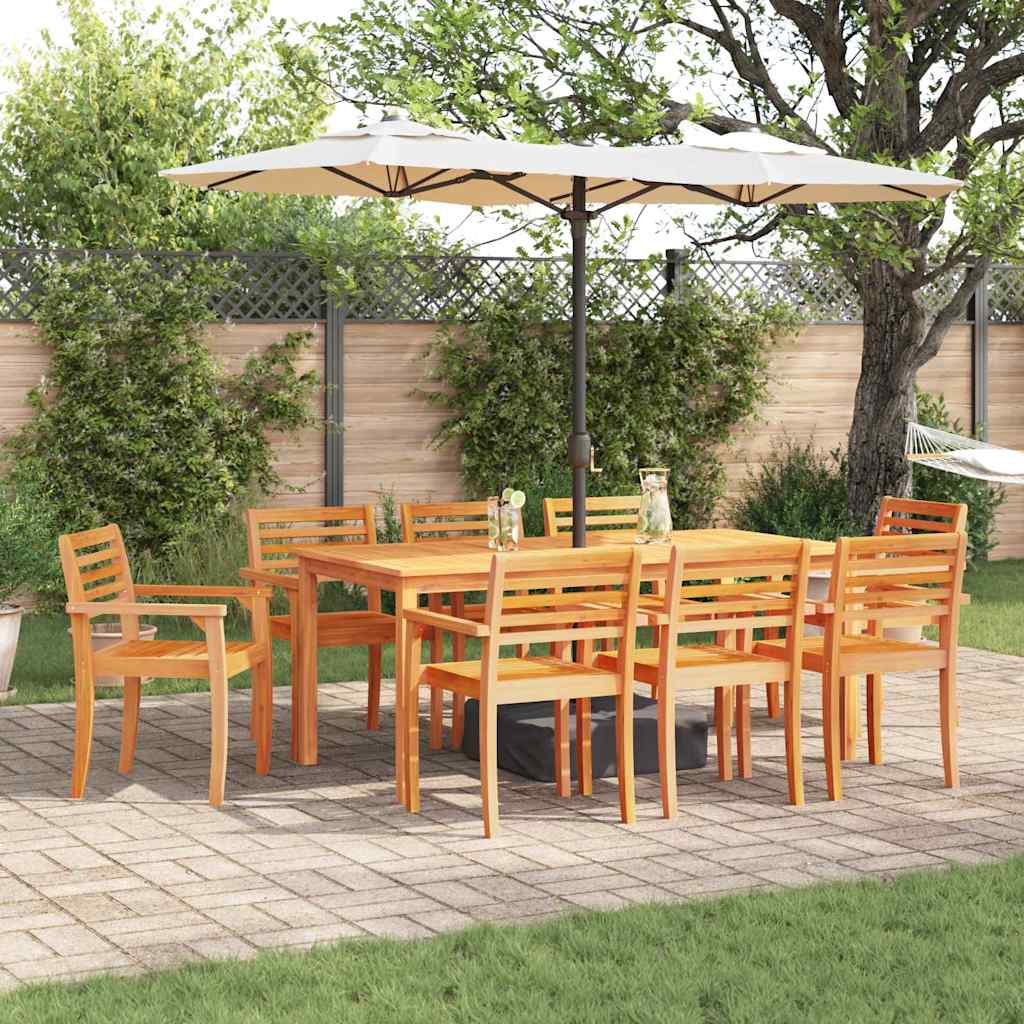 vidaXL Tuin Eettafel Set 7 pcs Bruin Massief Acacia Hout