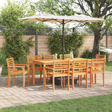 vidaXL Tuin Eettafel Set 7 pcs Bruin Massief Acacia Hout