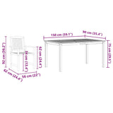 vidaXL Tuin Eettafel Set 5 pcs Bruin Massief Acacia Hout