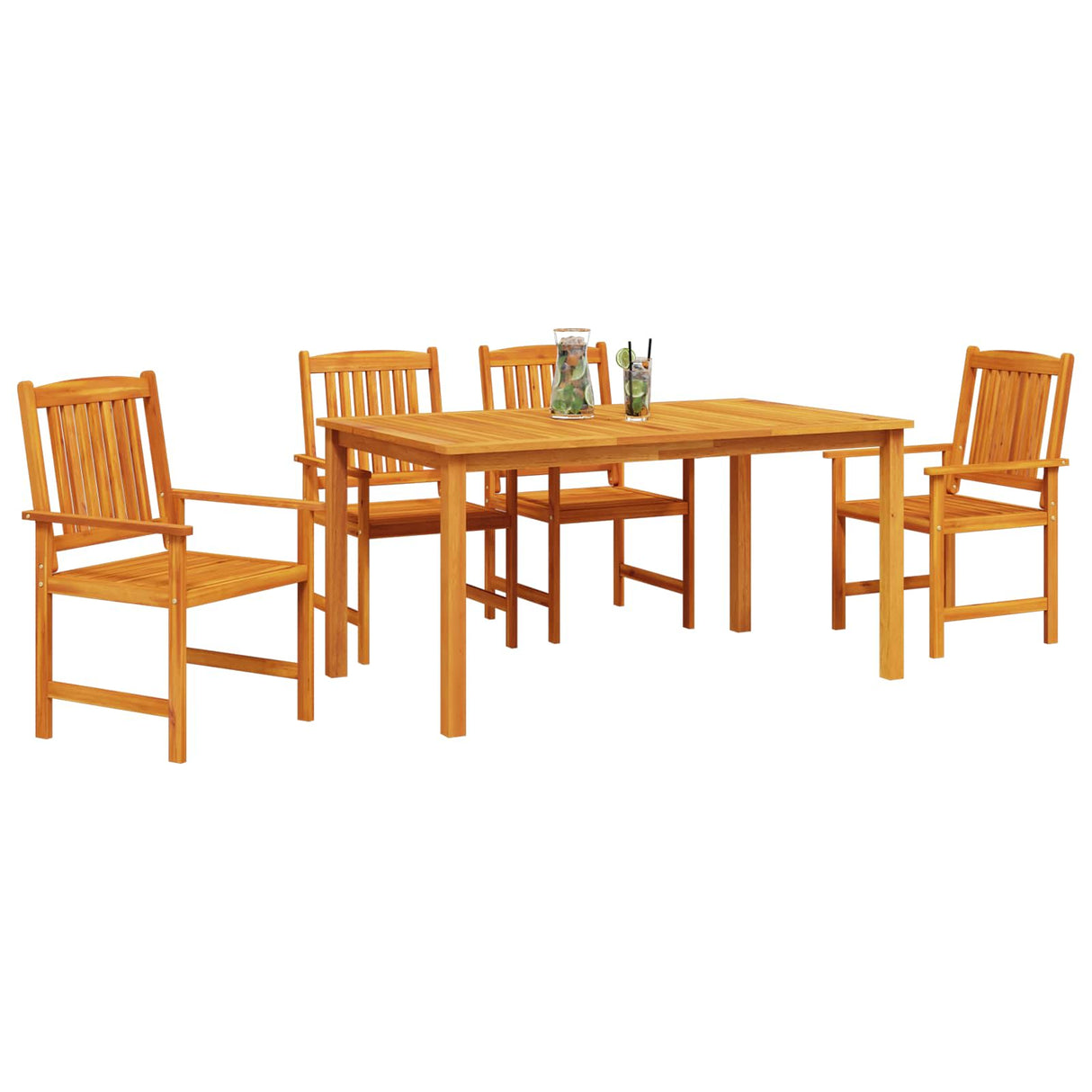 vidaXL Tuin Eettafel Set 5 pcs Bruin Massief Acacia Hout