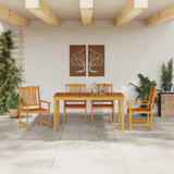 vidaXL Tuin Eettafel Set 5 pcs Bruin Massief Acacia Hout