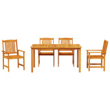 vidaXL Tuin Eettafel Set 5 pcs Bruin Massief Acacia Hout