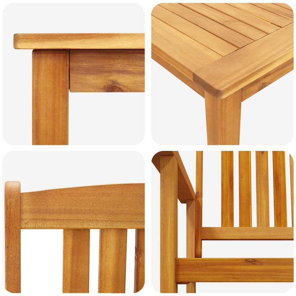 vidaXL Tuin Eettafel Set 7 pcs Bruin Massief Acacia Hout
