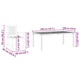 vidaXL Tuin Eettafel Set 7 pcs Bruin Massief Acacia Hout