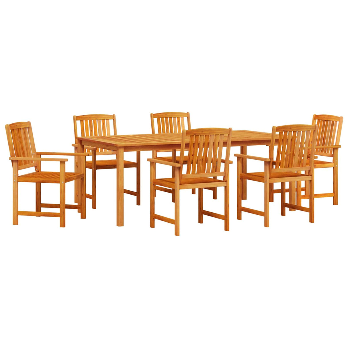 vidaXL Tuin Eettafel Set 7 pcs Bruin Massief Acacia Hout