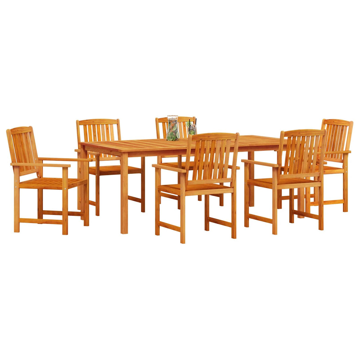 vidaXL Tuin Eettafel Set 7 pcs Bruin Massief Acacia Hout