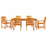 vidaXL Tuin Eettafel Set 7 pcs Bruin Massief Acacia Hout
