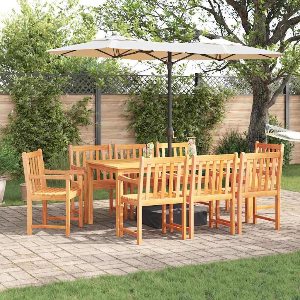 vidaXL Tuin Eettafel Set 7 pcs Bruin Massief Acacia Hout