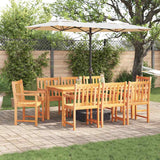 vidaXL Tuin Eettafel Set 7 pcs Bruin Massief Acacia Hout