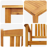 vidaXL Tuin Eettafel Set 3 pcs Bruin Massief Acacia Hout