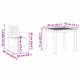 vidaXL Tuin Eettafel Set 3 pcs Bruin Massief Acacia Hout