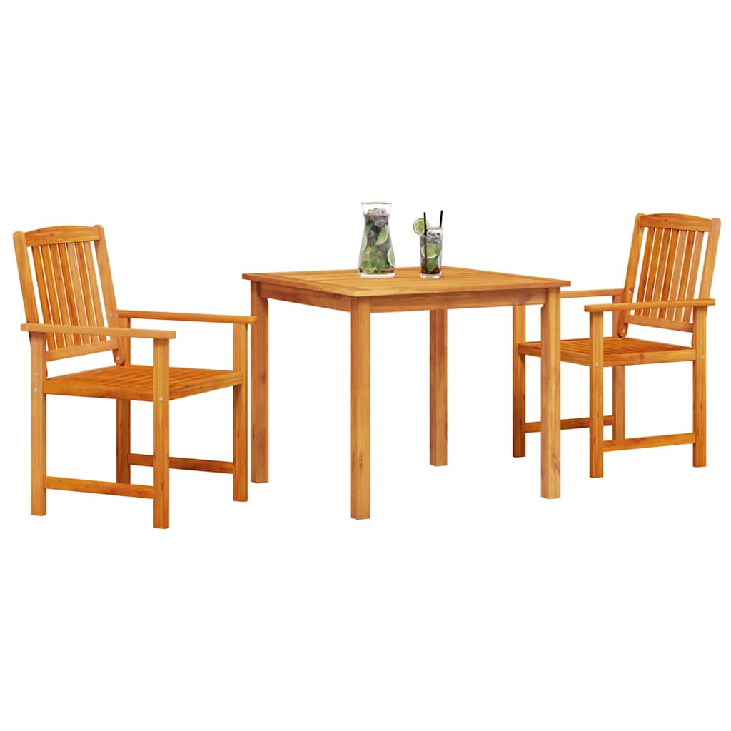 vidaXL Tuin Eettafel Set 3 pcs Bruin Massief Acacia Hout