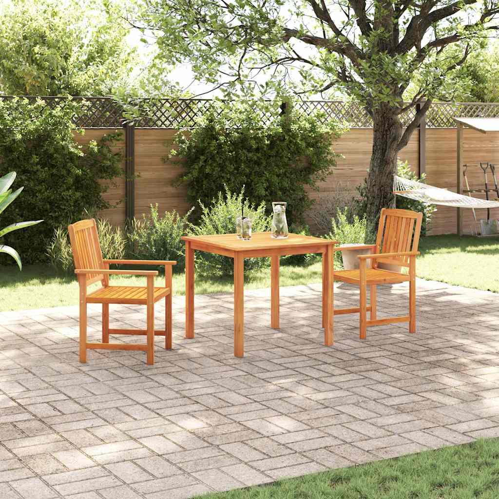 vidaXL Tuin Eettafel Set 3 pcs Bruin Massief Acacia Hout
