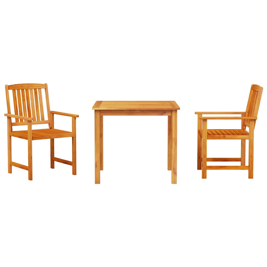 vidaXL Tuin Eettafel Set 3 pcs Bruin Massief Acacia Hout