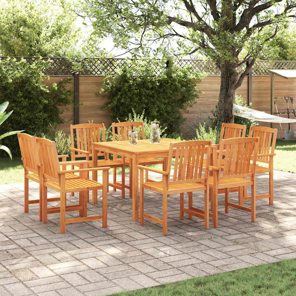 vidaXL Tuin Eettafel Set 7 pcs Bruin Massief Acacia Hout