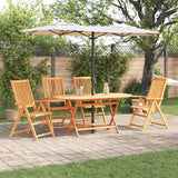 vidaXL Tuin Eettafel Set 5 pcs Bruin Massief Acacia Hout