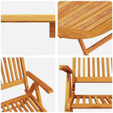 vidaXL Tuin Eettafel Set 5 pcs Bruin Massief Acacia Hout