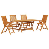 vidaXL Tuin Eettafel Set 5 pcs Bruin Massief Acacia Hout