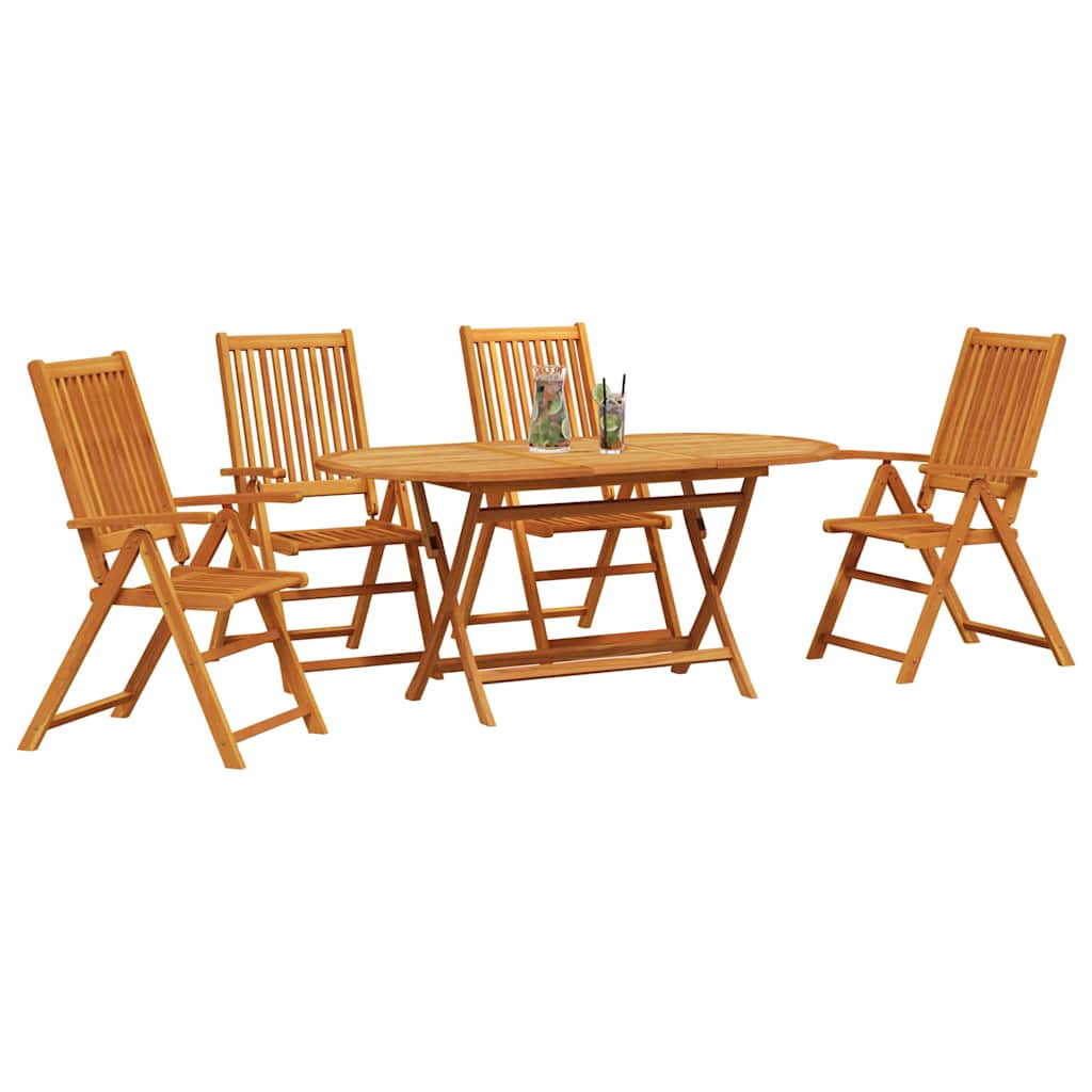 vidaXL Tuin Eettafel Set 5 pcs Bruin Massief Acacia Hout