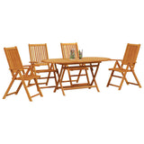 vidaXL Tuin Eettafel Set 5 pcs Bruin Massief Acacia Hout