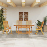 vidaXL Tuin Eettafel Set 5 pcs Bruin Massief Acacia Hout