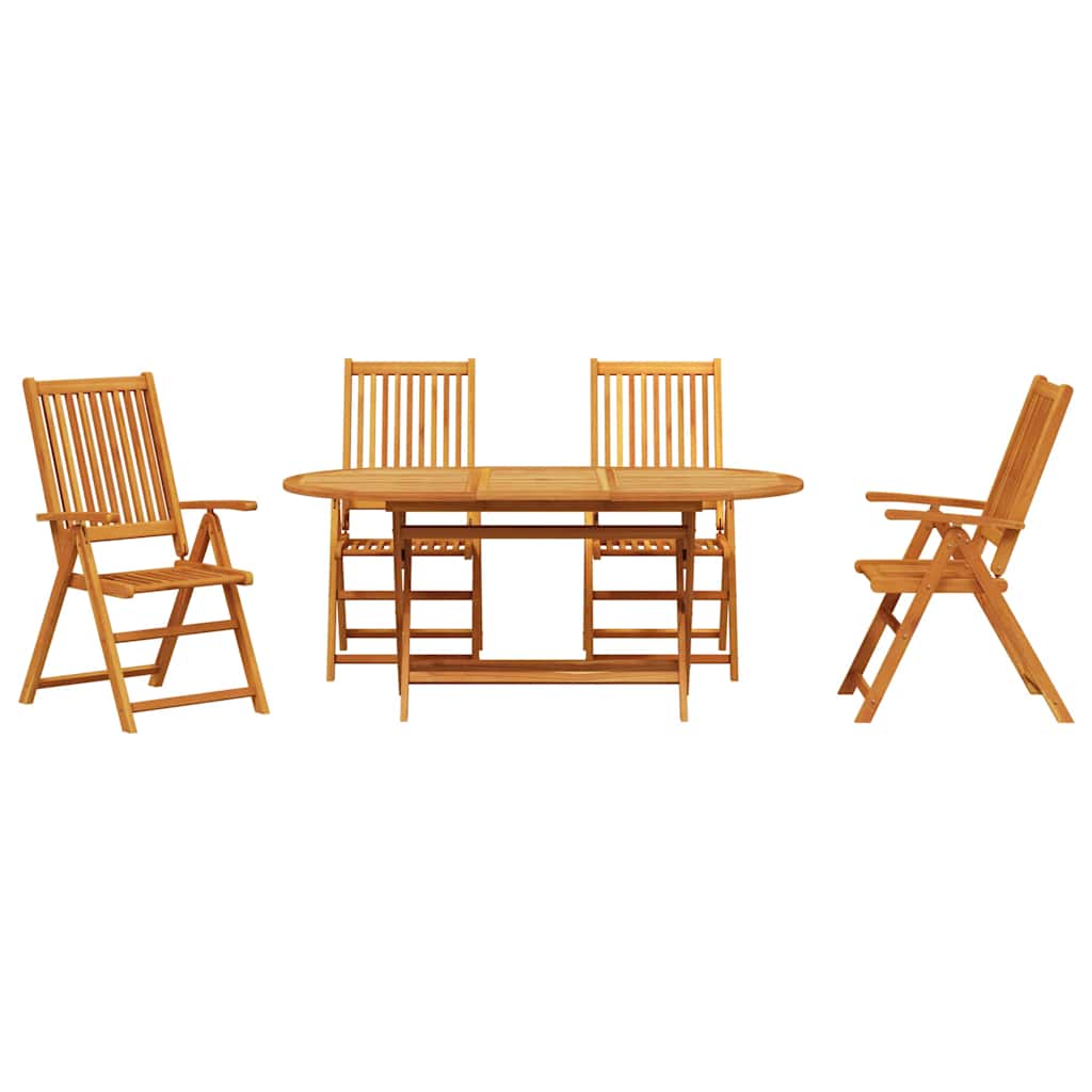 vidaXL Tuin Eettafel Set 5 pcs Bruin Massief Acacia Hout