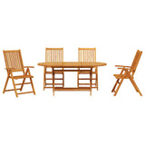 vidaXL Tuin Eettafel Set 5 pcs Bruin Massief Acacia Hout