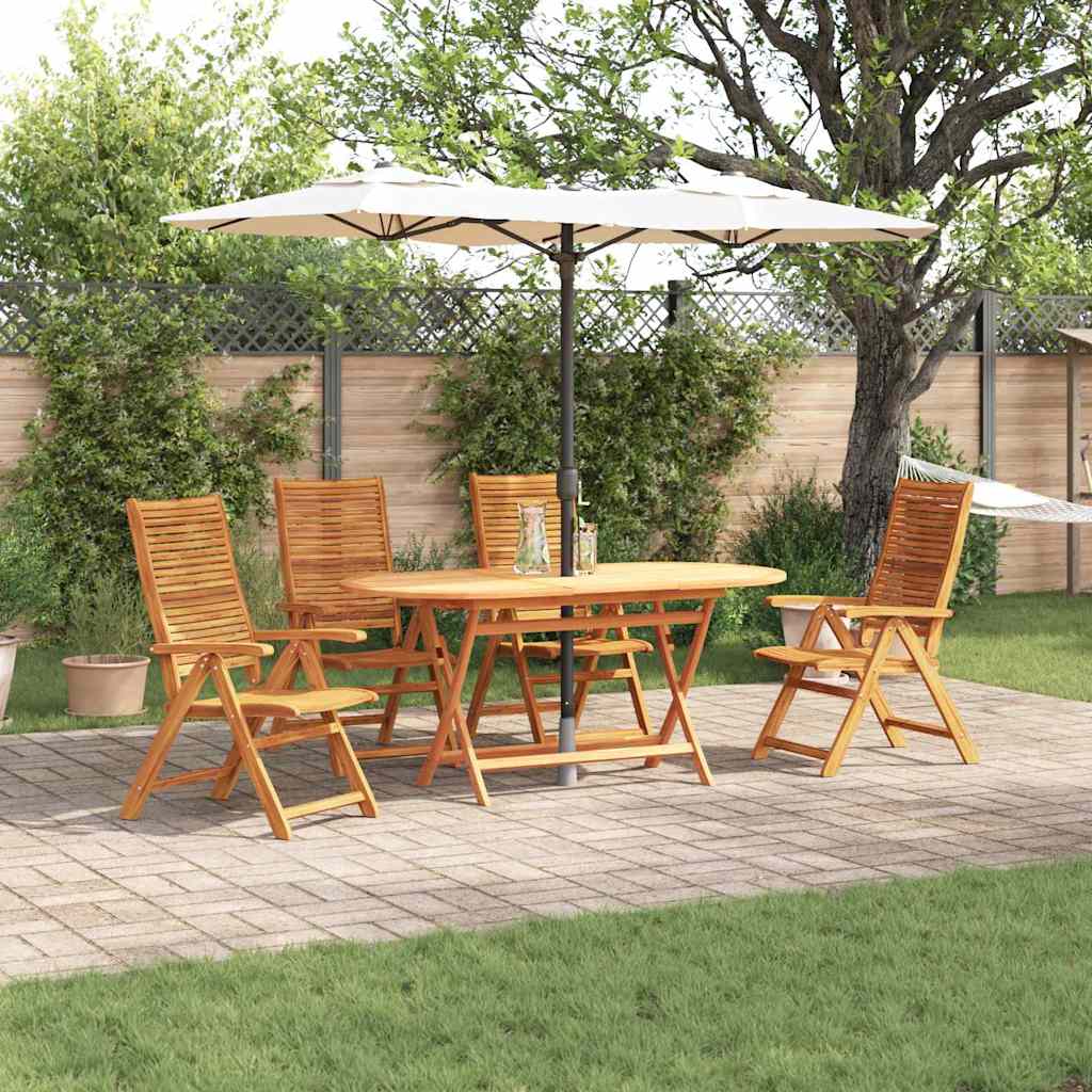 vidaXL Garden Dining Set 5 pcs Brown Solid Acacia Wood