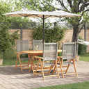 vidaXL Tuin Eettafel Set 5 pcs Zwart Massief Acacia Hout