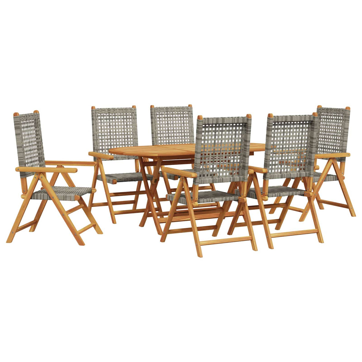 vidaXL Tuin Eettafel Set 5 pcs Zwart Massief Acacia Hout